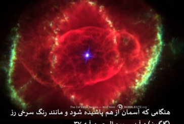 آنگاه كه آسمان از هم بشكافد و چون گل سرخ و روغن گداخته باشد